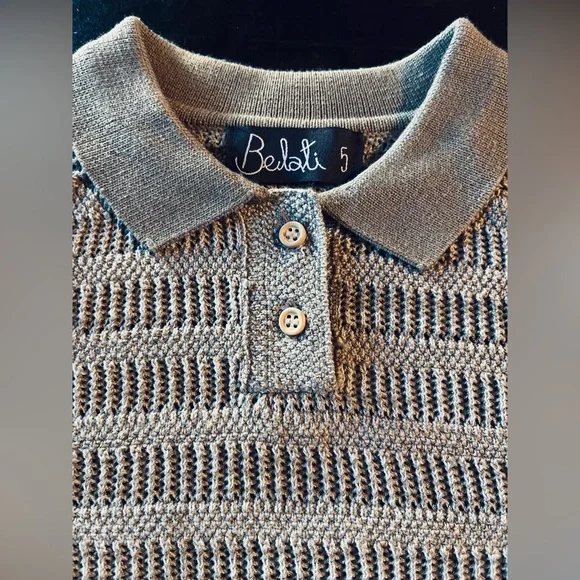 BELATI POINTELLE KNIT BEIGE SHIRT SIZE 5 - Picture 7 of 12